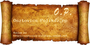 Osztovics Polikárp névjegykártya